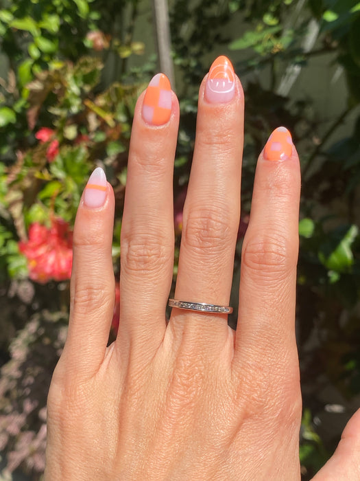 Platinum 0.25 tcw diamond ring size 6