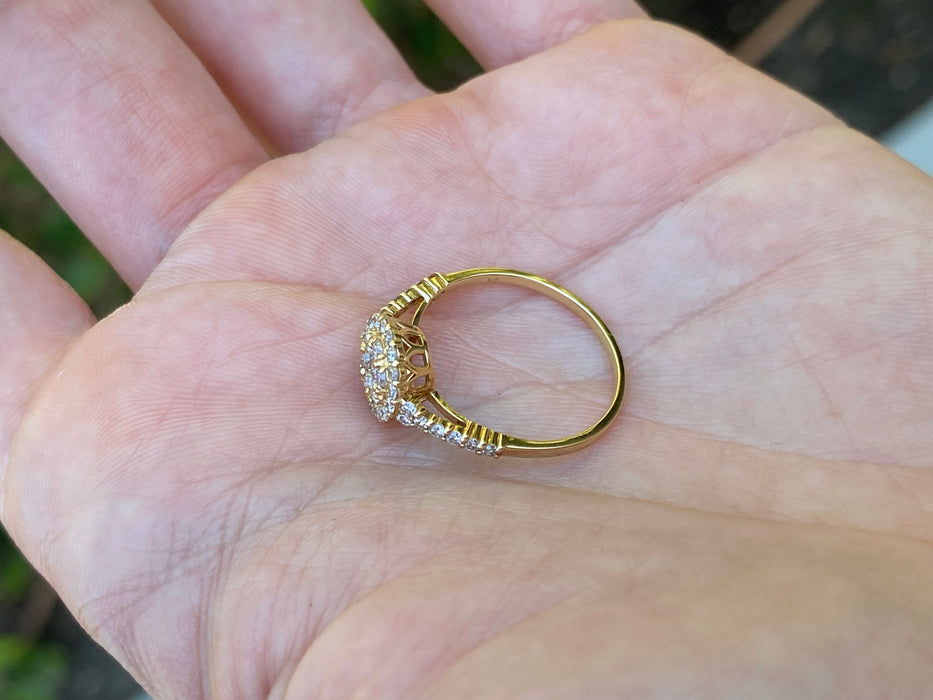Vintage 18K Gold Diamond Ring – 0.50 TCW Natural Diamonds, Size 6