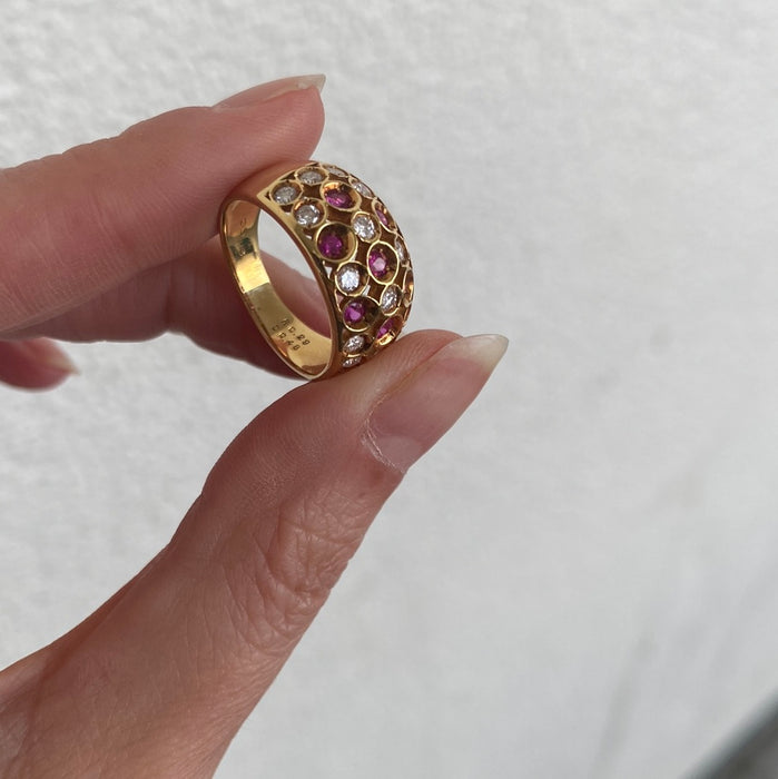 18k ruby and diamond ring size 5.75