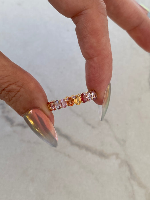 18K Rainbow Sapphire Ring
