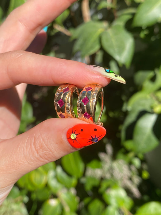 14k ruby diamond earrings