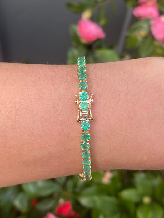 14k emerald tennis bracelet 7”