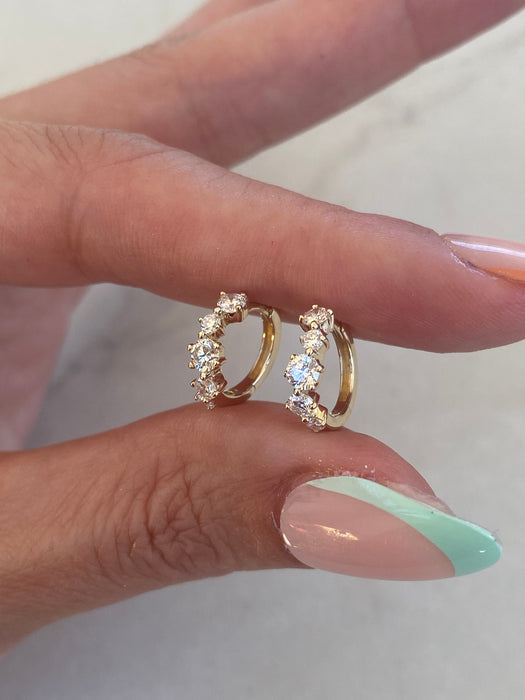 14K 0.62 TCW Graduated Lab Diamond Huggies