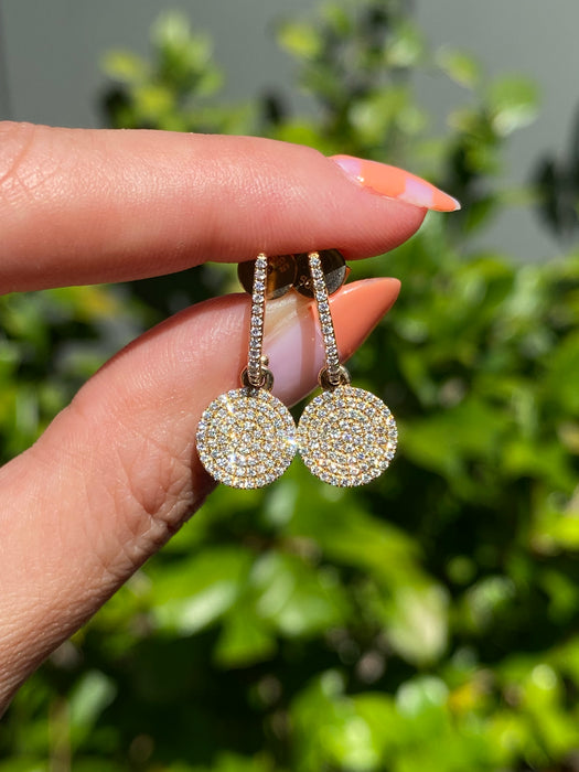 14k diamond huggie earrings