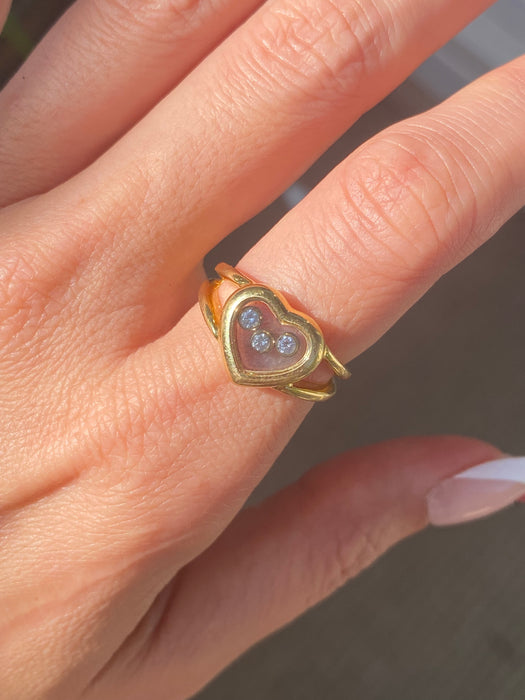 Vintage 18k Chopard Happy Diamonds Heart Ring