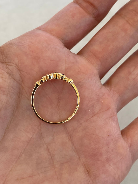14K Gold Rainbow Gemstone Bezel Set Ring
