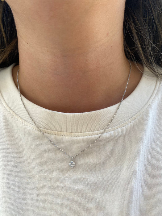 14K White Gold Lab Diamond Pendant with Necklace