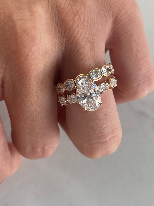 14K 2.83 TCW Oval Lab Diamond Ring
