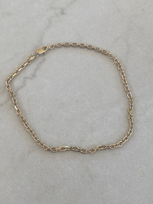 Vintage Solid 14K Mini Biker Link Bracelet