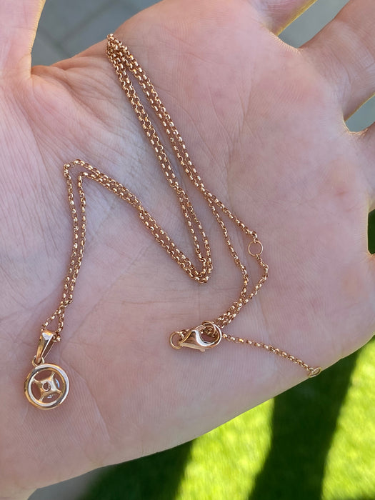 14K Rose Gold Lab Diamond Solitaire Pendant Necklace 0.25 TCW