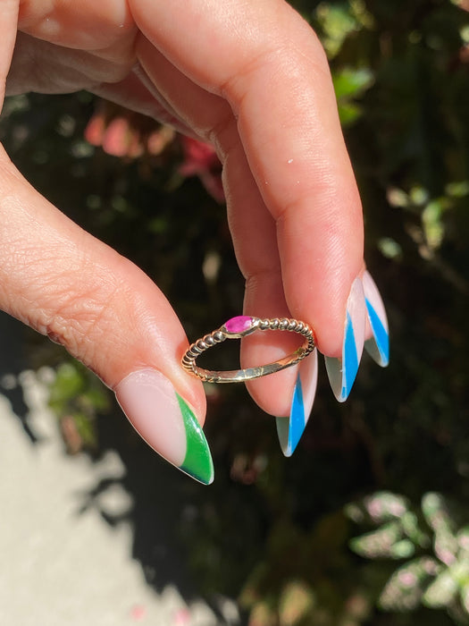 14k ruby bead ring size 6.5