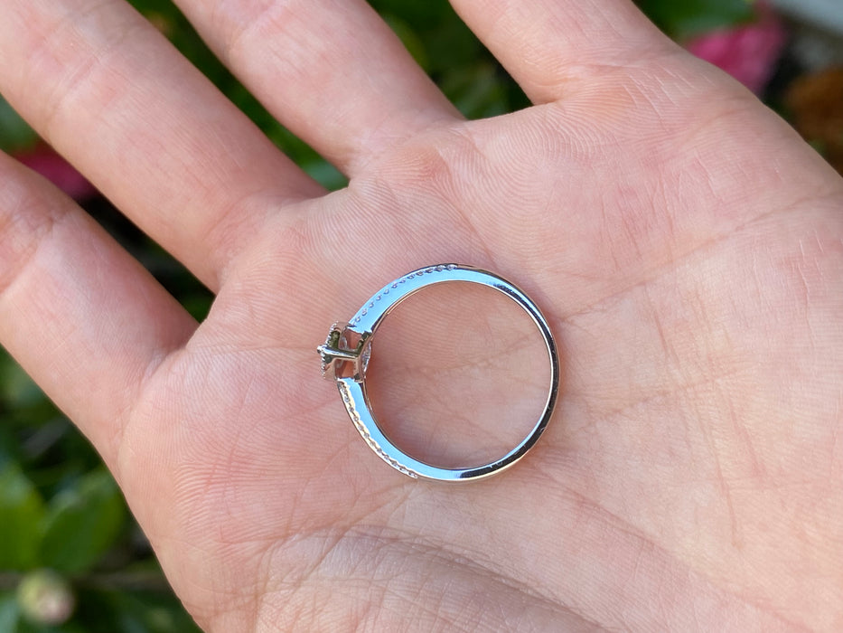 18k white gold ruby diamond marquise ring size 6.75