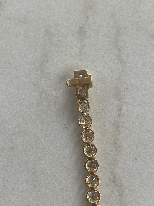 14K Gold Lab Diamond Tennis Bracelet – 2.3 TCW Cupcake Setting, 7”