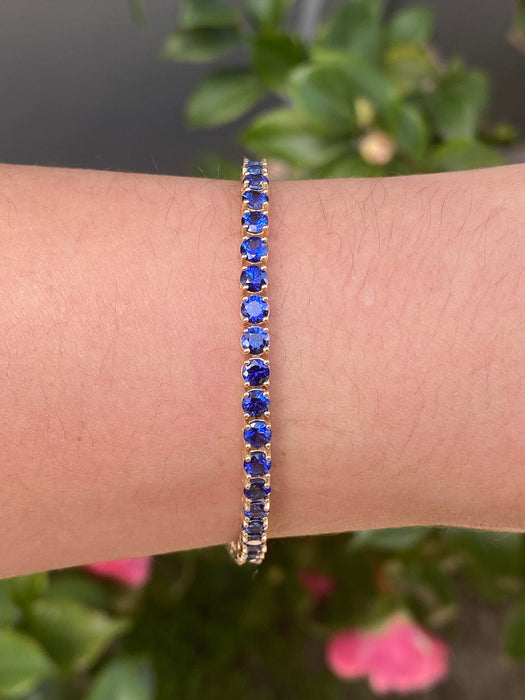 14k blue sapphire tennis bracelet