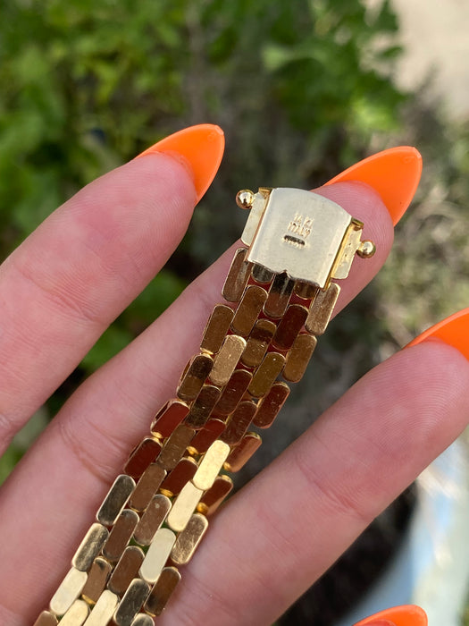 Vintage 14K Gold Panther Link Bracelet