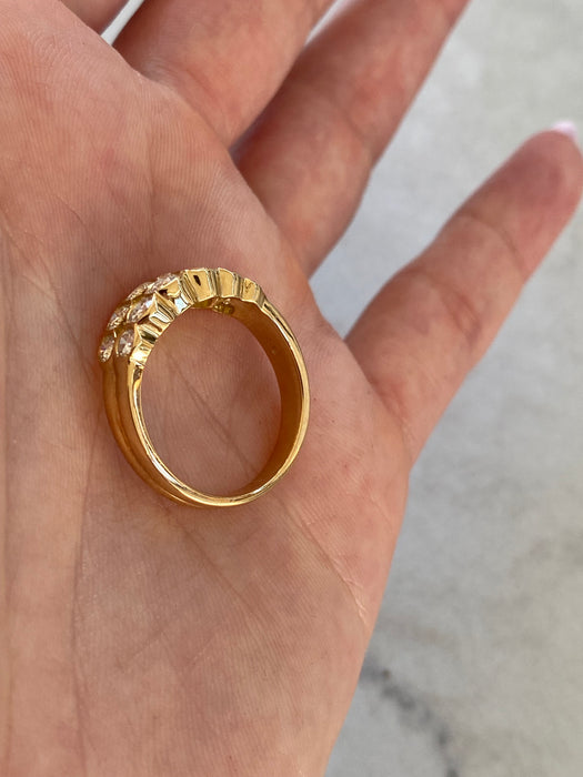 Vintage 18K Gold 1.1 Carat Bezel Set Diamond Ring