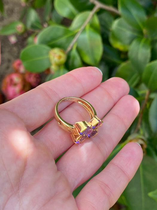 14k amethyst x ring size 7.25