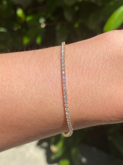 14K 2 Carat Lab Diamond Tennis Bracelet
