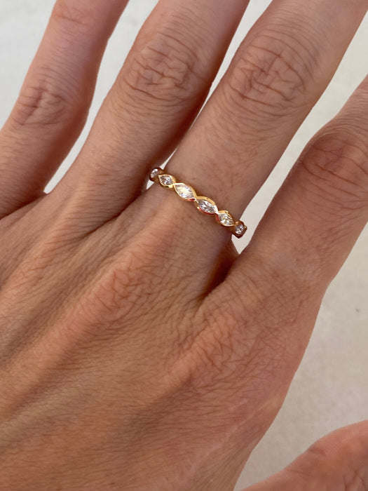 14K Bezel-Set Marquise Lab Diamond Ring