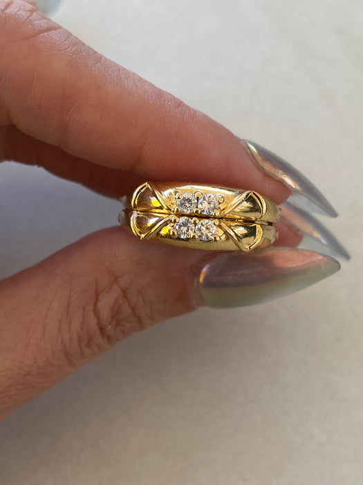 Vintage 18K Gold Convertible Diamond Ring – Hidden Diamond Reveal