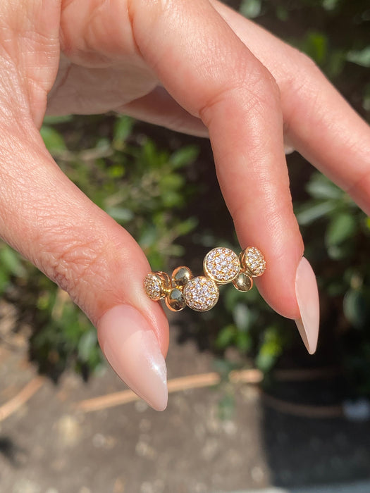 Vintage 18K Gold Diamond Dot Ring Size 7.25