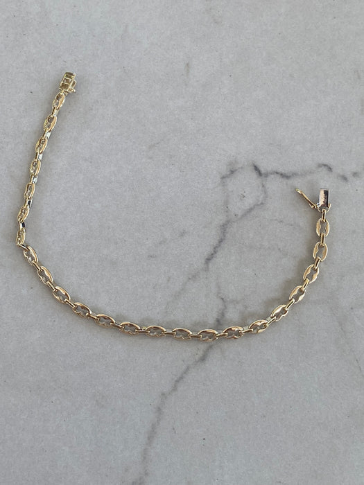 14K Natural Diamond Mariner Link Bracelet