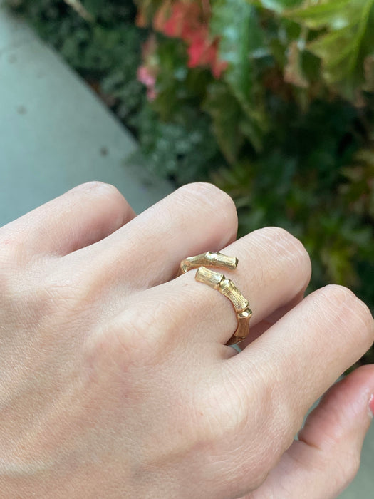 14k open bamboo ring size 5.5