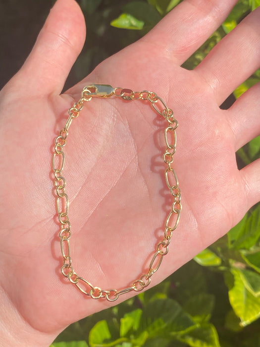 14k rolo paperclip link bracelet