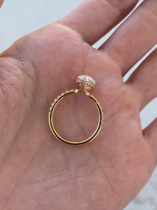 14K 2.02ct Pear Lab Diamond Ring