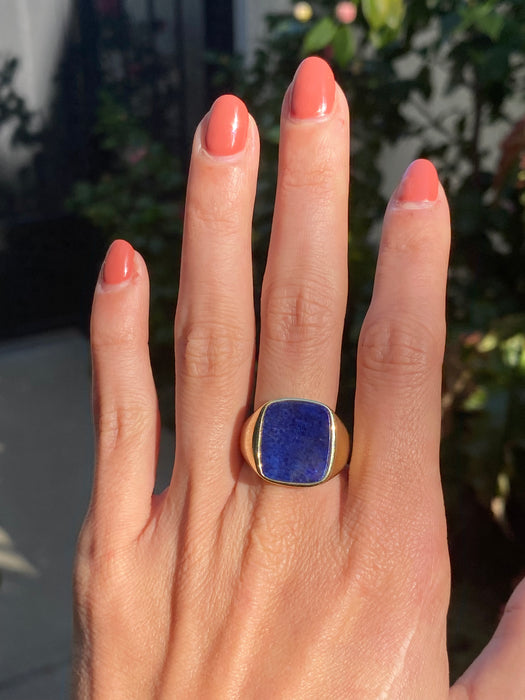 14k lapis lazuli signet ring size 9.25
