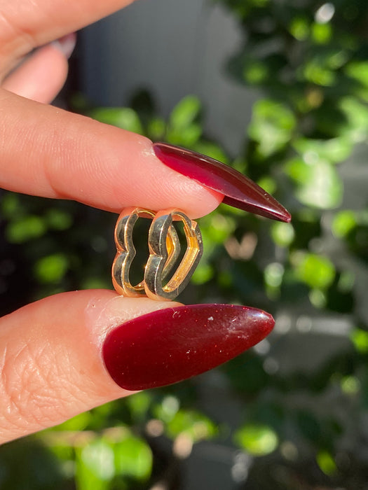 14k mini heart huggie hoops
