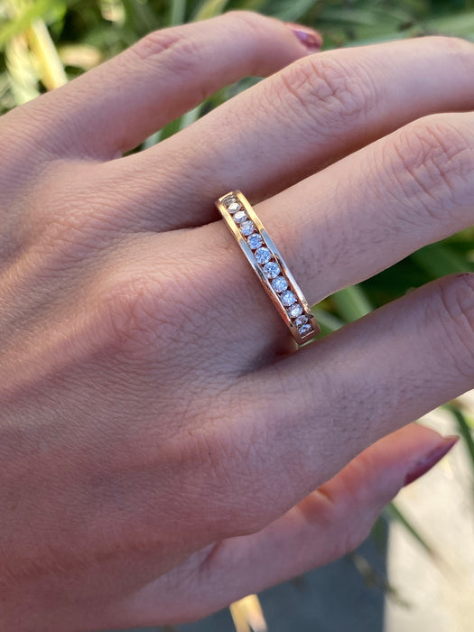 18k rose gold diamond sapphire ring size 9.25