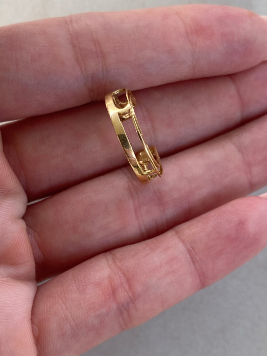 Vintage 18K Diamond Crescent Moon Slider Charm