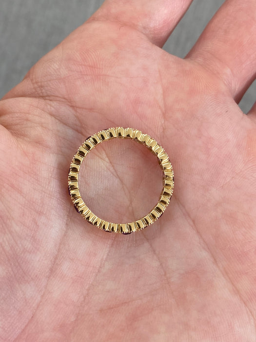14K Amethyst Heart Eternity Ring