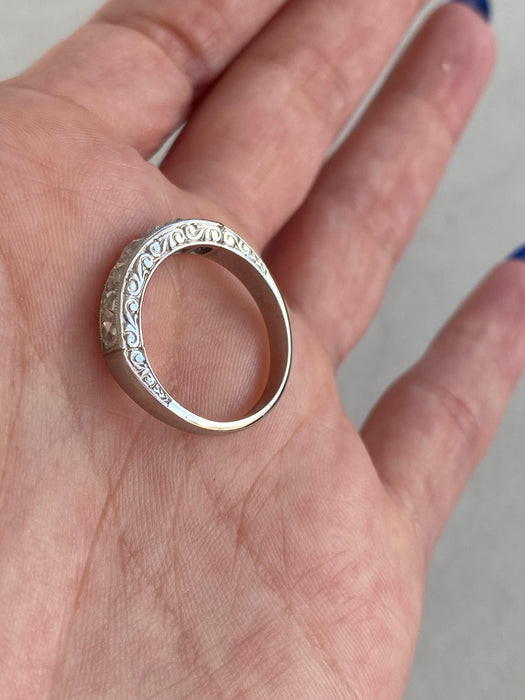 Antique French Platinum 850 French Cut Diamond Ring — Circa 1910