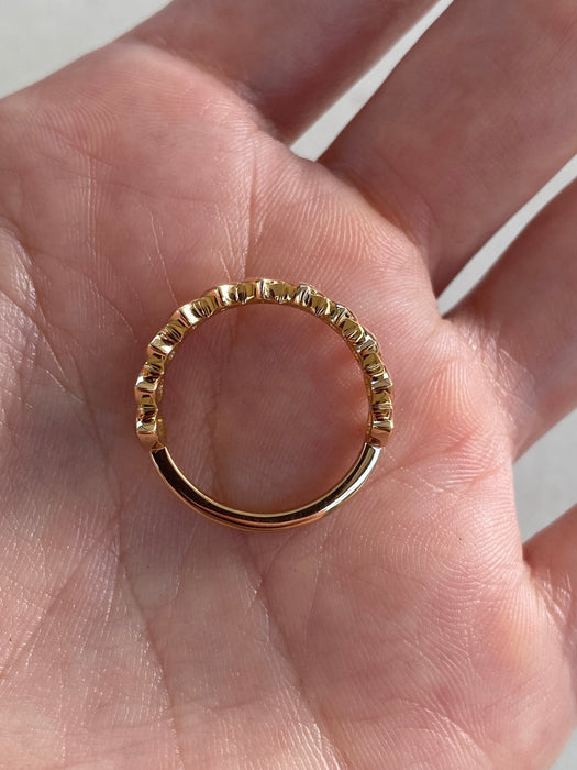 14K Gold Bezel Set Marquise Lab Diamond Band Ring