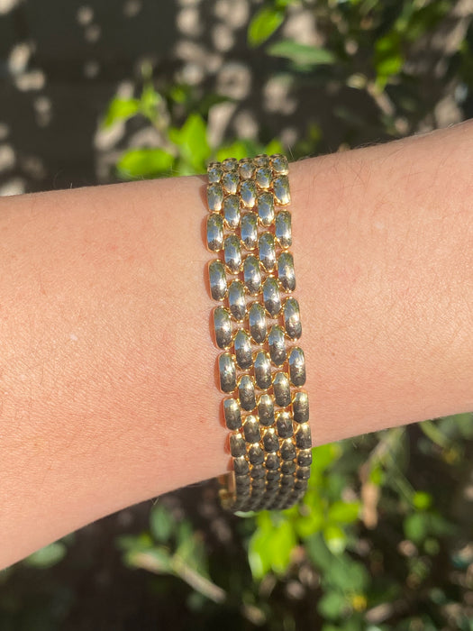 Vintage 14K Gold Panther Link Bracelet