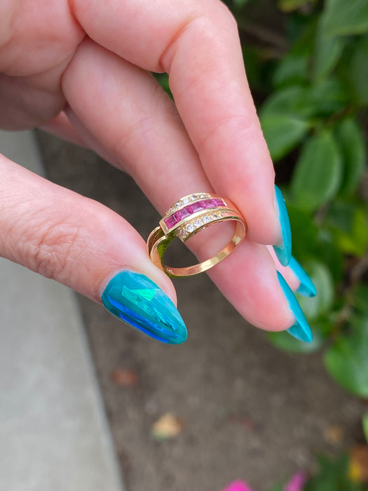 14k ruby and diamond ring size 5.75