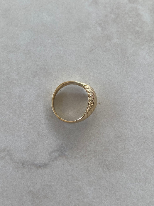 14K Gold Croissant Pinky Ring