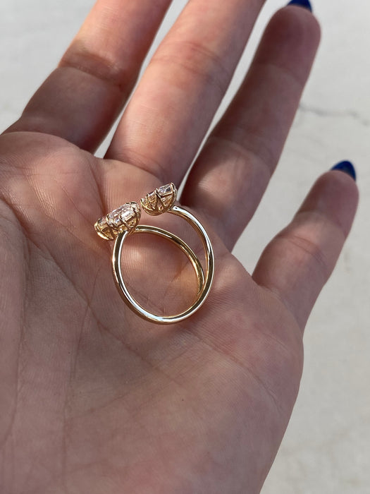 14K 3.15 TCW Step-Cut Lab Diamond Ring