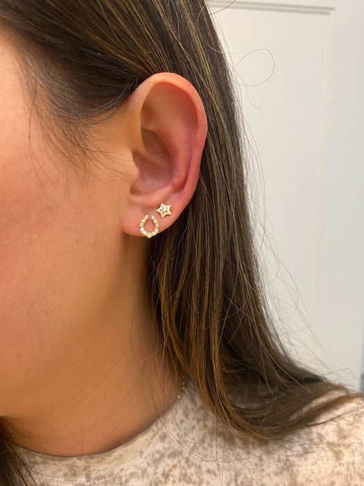 18k diamond horseshoe stud earrings
