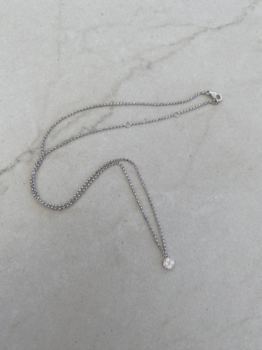 14K White Gold Lab Diamond Pendant with Necklace