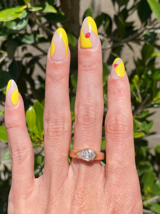 14K Bezel Set Step-Cut Lab Diamond Pear Ring – 1.53 CTW VVS2 D (IGI Certified)