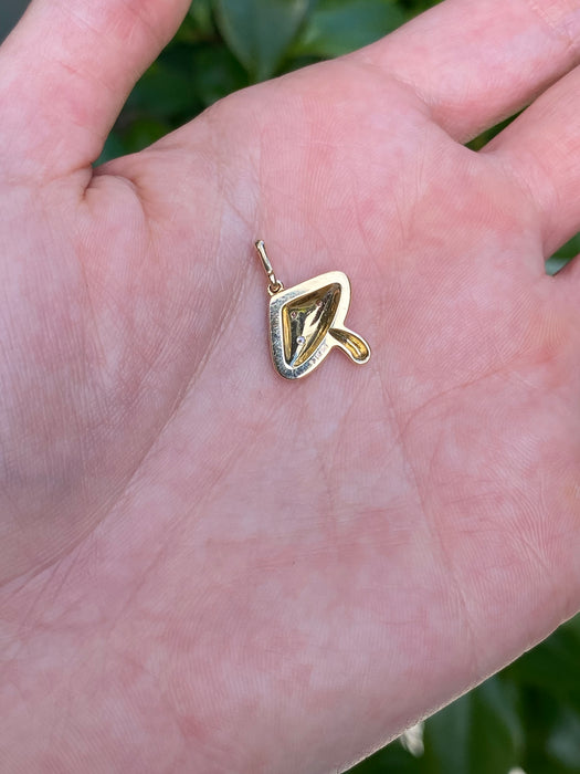 14k red enamel diamond mushroom charm