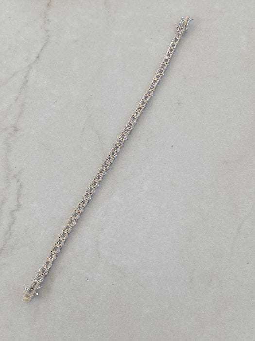 14K White Gold 9 Carat Lab Diamond Tennis Bracelet