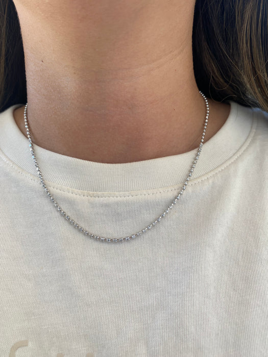 Vintage 18K White Gold Natural Diamond Necklace – 1.00 TCW