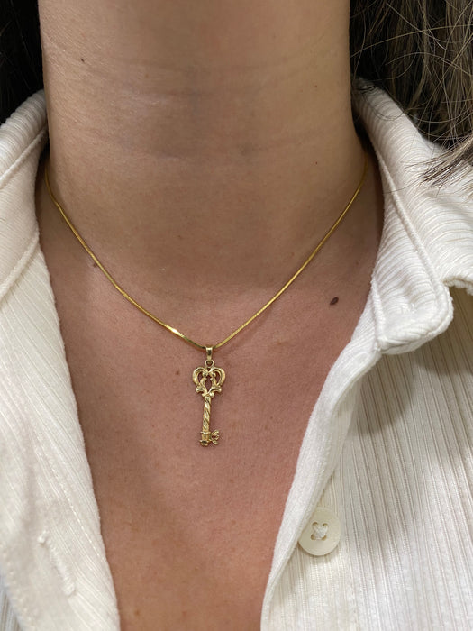 Vintage 14K Gold Key Charm