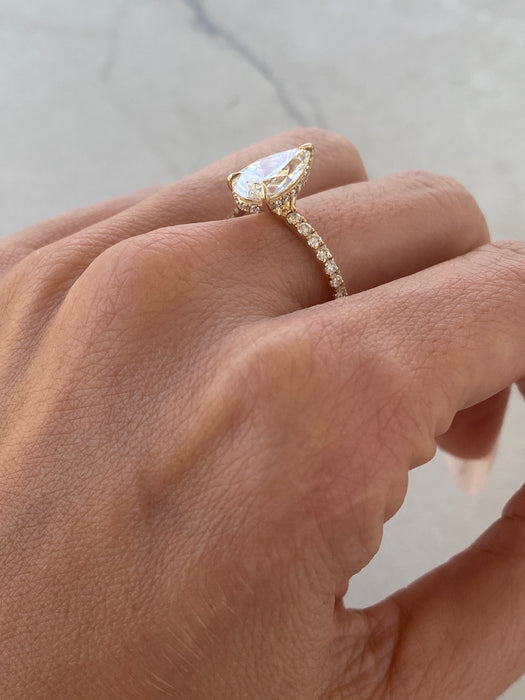 14K 2.02ct Pear Lab Diamond Ring
