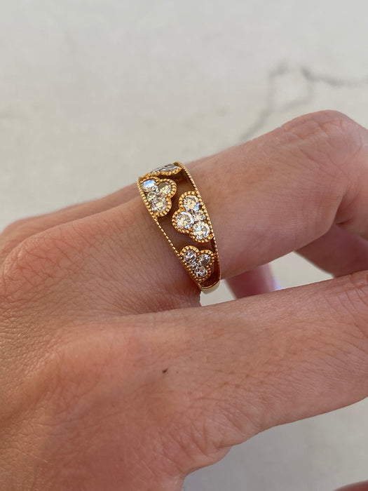 Vintage 18K Yellow Gold Diamond Cloud Ring