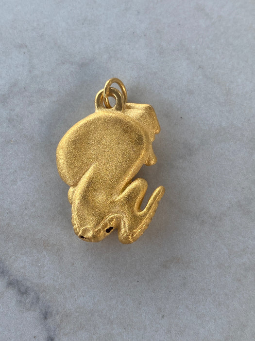 Vintage 24K Gold Bookworm Charm